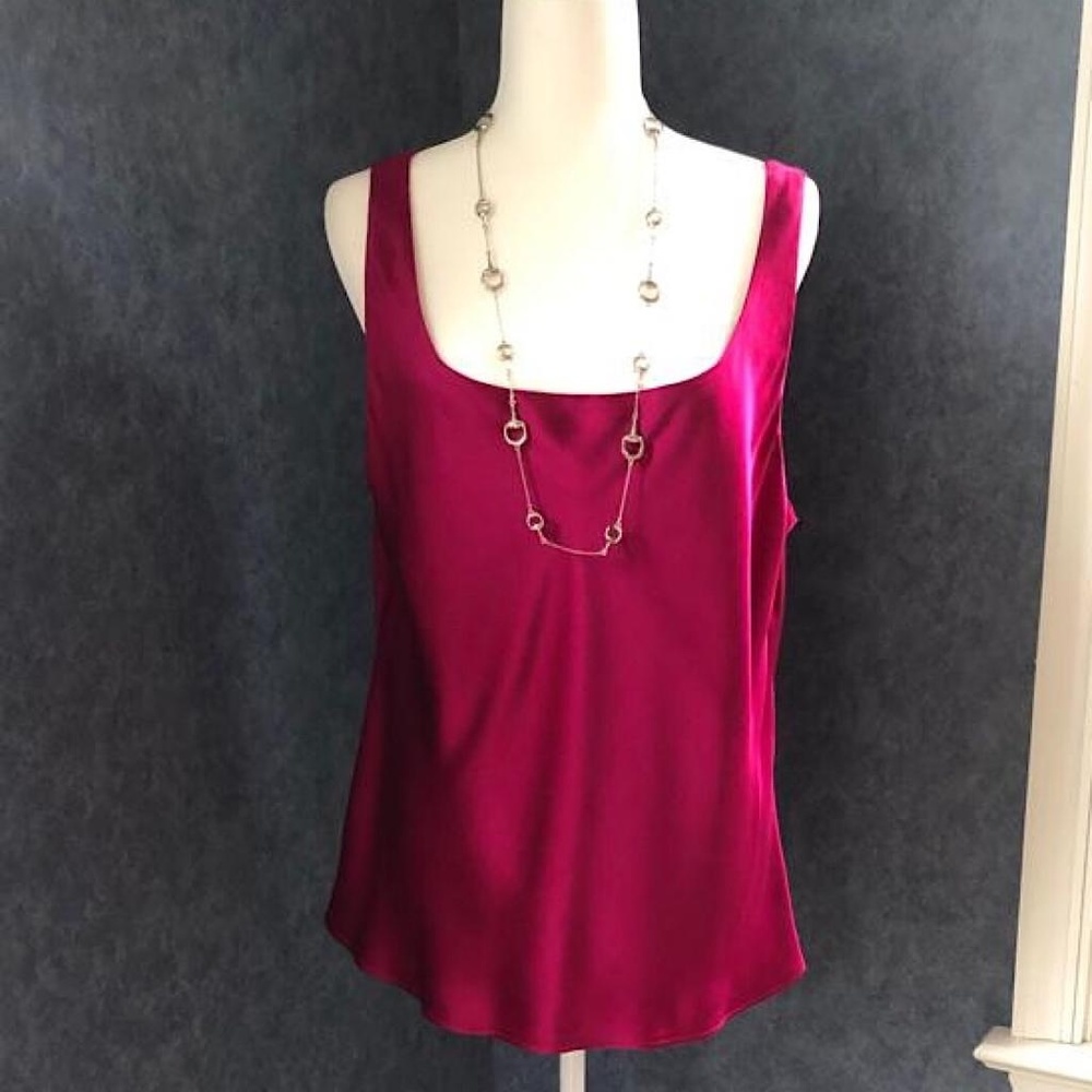 Lafayette 148 NY Magenta-Red Sleeveless Blouse